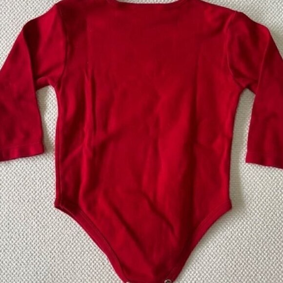 Miniwear Toddler Christmas Holiday LS One-Piece Bodysuit - Red 24MO 100% Cotton - Picture 3 of 3